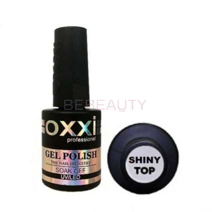 Топ для гель-лаку без липкого шару Oxxi Professional Shiny Top з шимером, 10 мл